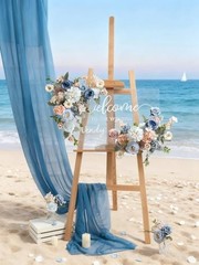 Artificial Flowers Box Pink Silk Fake Rose for DIY Wedding Bridal Bouquets Blue