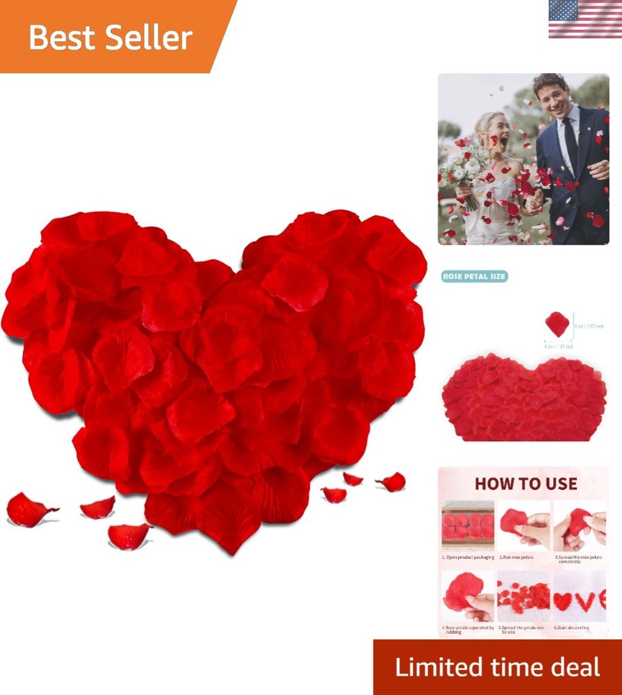 Eco-Friendly 500 Red Rose Petals – Perfect for DIY Wedding & Celebration Decor