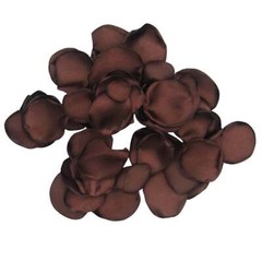 50 Brown Satin Flower Petals For Wedding Decor