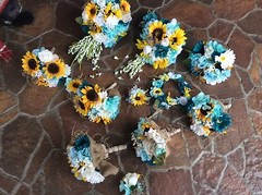 Sunflower wedding flowers package bridal bouquet decorations 9 bouquets