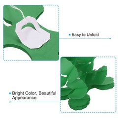 9.8ft Four-Leaf Garland, 12 Pack Tissue Paper Hanging Flower, Dark Green