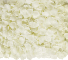 Piezas De Petalos De Rosa Artificiales Para Bodas Aniversario (Blanco)
