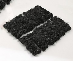 144pcs Mini Artificial Black Rose Flower Heads and Soft Stem,25mm PE Tiny Rose a
