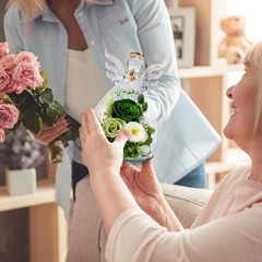 Gifts 3.86*5.91 inch, Green (Rose, Austin, Baby’s Breath, Hydrangea)