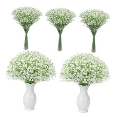 24PCS White Babys Breath Artificial Flowers,11” Elegant Faux 24-Baby Breath