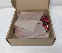 ANSOFI Artificial Floral Red Rose with Gold Leaf Corsage / Boutonniere Set of 6