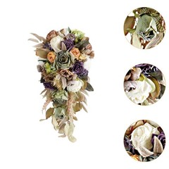 Wedding Bouquet for Bride Fake Flowers Bridesmaids Artificial Flowers for