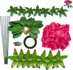 105Pcs Premade Satin Ribbon Rose Petals Kit Half-Finished Complete Set for Etern