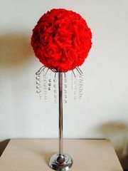 Red Rose Flower Ball Pomander Wedding decoratin Ball Kissing Ball 11-12 inches
