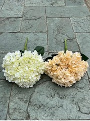 Large Size 5 Heads Artificial Flowers White Pink Hydrangea Silk DIY Wedding Brid