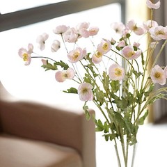 BLUSH 2 Bushes 33″ Stem Silk Artificial Poppy FLOWER SPRAYS Party Decorations