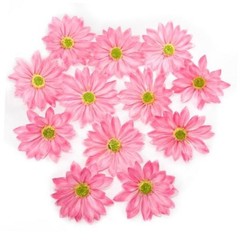 Silk Daisy Flower Heads Daisy Artificial Flower Head Bulk, 12 Pcs 3.5 Inch Pink