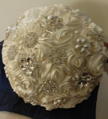 Satin Rose Wedding Bouquet – Color – Ivory