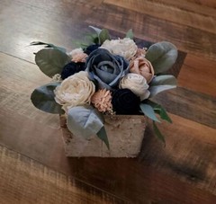 8PC Dusty Blue Pink Navy Sola Box Centerpiece Sola Wood Wedding Table Flowers