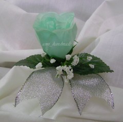 Mint~Peach~Ivory~Silver~Open Rose~Bud~Boutonniere~Corsage~Prom~Party~Quinceanera