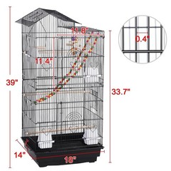 Yaheetech 39-inch Roof Top Large Flight Parrot Bird Cage for Small Quaker Parrot