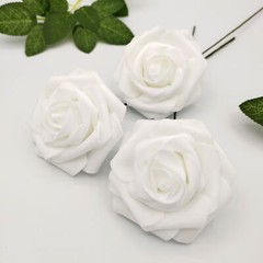 US Ship 25pcs Artificial Foam Rose Flower with Stem Decoration for Wedding Party