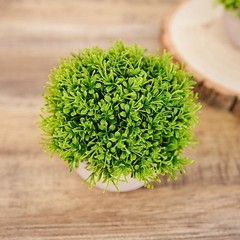2 GREEN GRAY 5″ Mini Boxwood Topiary Potted ARTIFICIAL PLANTS Home Decorations