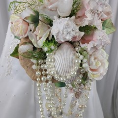 Seaside Crystal Treasures Faux Silk Wedding Bouquet