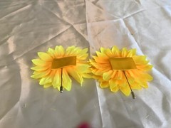 set of 2 sunflower stick pin boutonnières