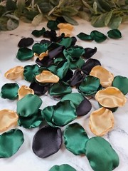 Emerald Green Rose Petals Gold Black Flower Girl Petals Fall Wedding Decor We Do
