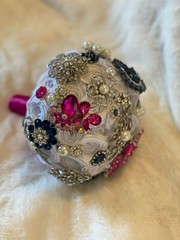 Rhinestone And Silk Brooch Bouquet | Wedding | Bridesmaid | Flower Girl | Bride