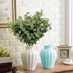 6 Bunches Artificial Eucalyptus Stems 24″ Faux Eucalyptus Leaves Green