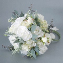 Bouquet Bridal Holding Silk Fake Flower Artificial Rose Bridesmaid Modern Decor