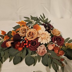 Ling’s Moment Fall Floral Swags Garlands Autumn Wedding Burgundy Rose Berries