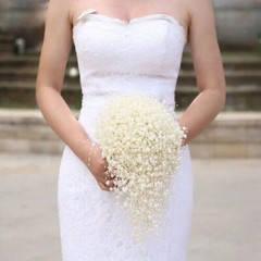 Wedding Bouquet Wedding Flowers Bride Bouquet All Pearl Bouquet Handmade Beaded