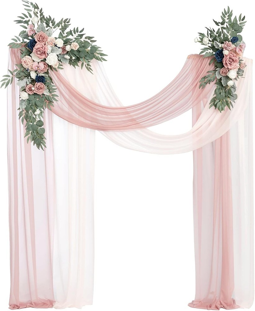 Pink Blue Artificial Wedding Arch Flowers Kit Pack of 4 2pcs Hanging Flower