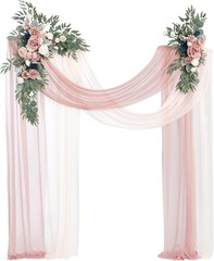 Pink Blue Artificial Wedding Arch Flowers Kit Pack of 4 2pcs Hanging Flower