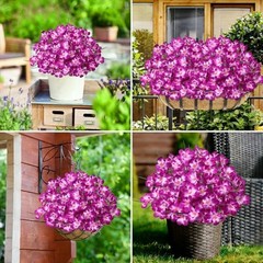 6 PCS Artificial Orchids Flowers,Fake Faux Flowers UV Resistant 6PCS Fuchsia