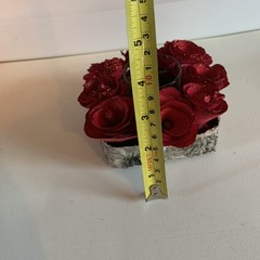 Wood Birch Roses Candle Ring with tea light Wedding Center pieces Decorations