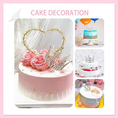 Flower Bouquet Accessories Including 4Pcs Crown Cake Topper Mini Tiara,12 Butter
