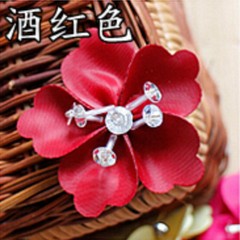10 X 3D Artificial Flower Applique Satin Ribbon Bead Floral Petals Dress Decor