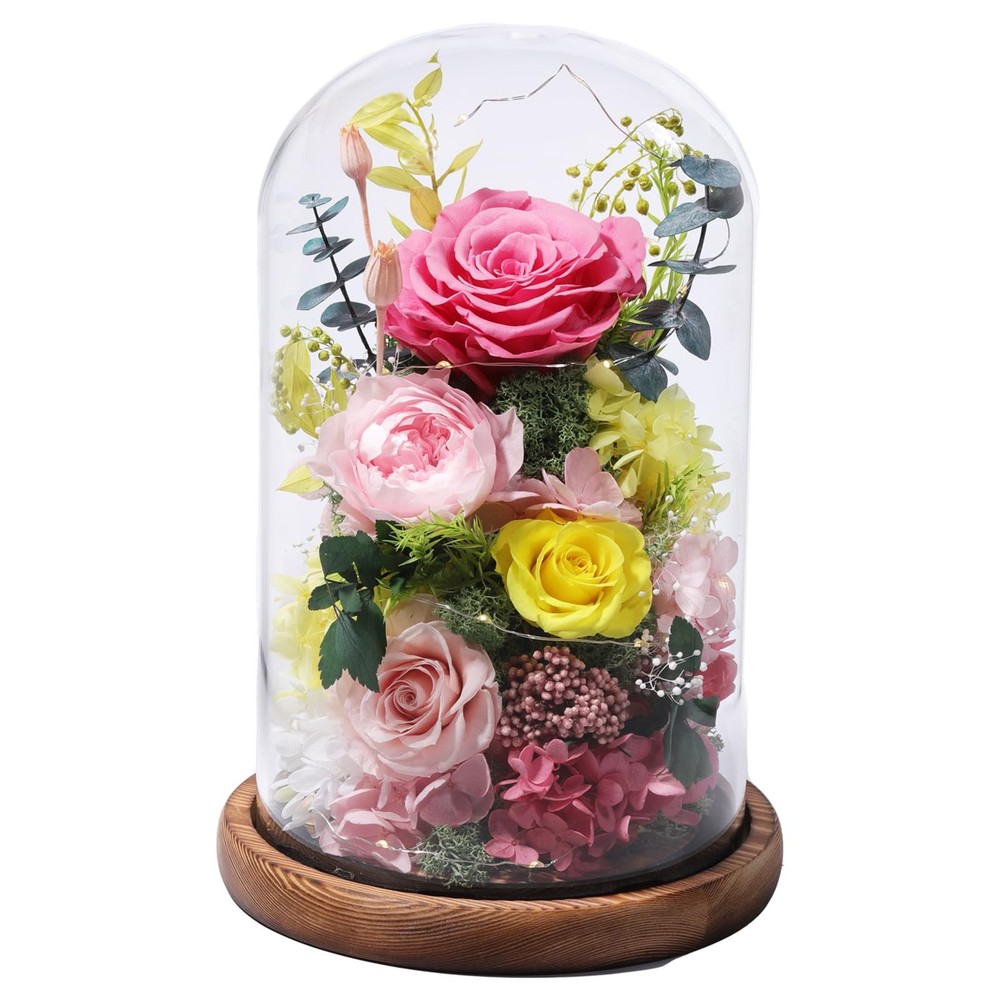 lovenfold Flowers for Delivery Preserved Rose in Glass Pink-spring