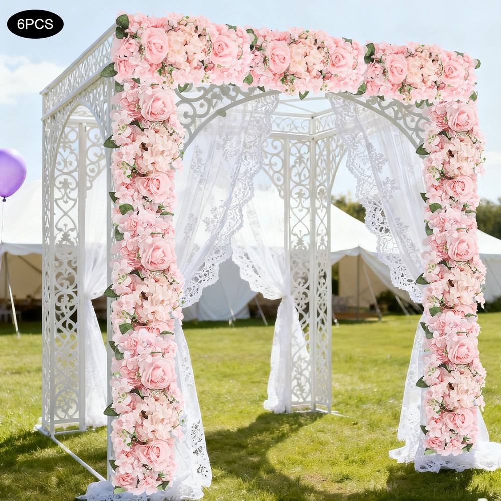 Artificial Flower Panels 6pcs Wall Backdrop Table Centerpiece For Wedding Party