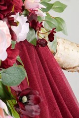 ponatia Burgundy Wedding Artificial Arch Flowers Kit (Pack of 3) with 26Ft Sh…
