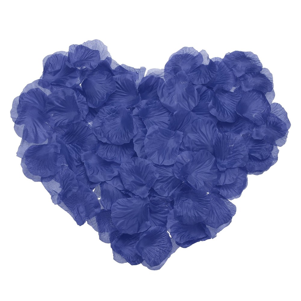 500pcs Artificial Rose Petals Fake Silk Flower Petals for Wedding, Dark Blue