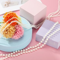 5.5 Yards Pearl Beads Garland 4mm Faux Pearl Ribbon Pearls Chain String