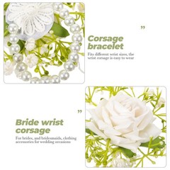 Set of 1 Adjustable Reusable Wrist Corsage for Weddings and Engagement Parties
