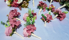 Wedding Bouquet Set, Pink, Dusty Pink, Ivory, Cream, Cascade Bouquets, Teardrop