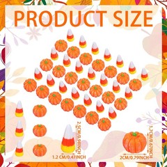 Wettarn 120 Pcs Fake Candy Corn Pumpkin Fall Resin Mini Orange