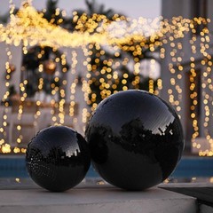 Yescom 8PCS Disco Ball 7″/12″/16″/20″/24″ for 70s 80s Party Events Wedding Black