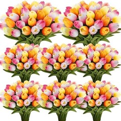 pcs Artificial Tulip Flowers Fake PU Tulips Faux Latex 1 Head 64 Multi Color