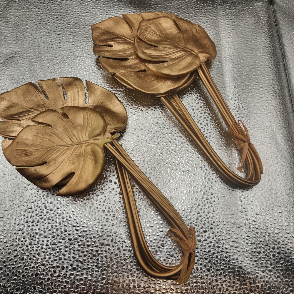 Artificial foam gold monstera leaf set of 6