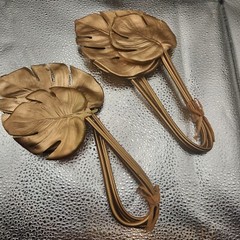 Artificial foam gold monstera leaf set of 6