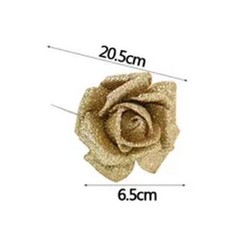 10pcs 6.5cm Artificial Glitter Rose Flower Bouquet DIY Wedding Party Prom Decor