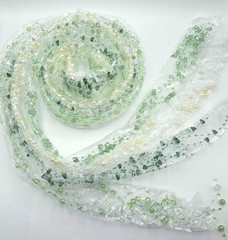 Beach Coastal Beaded Christmas or Beach Wedding Garland- Teal, Acrylic, 5FT